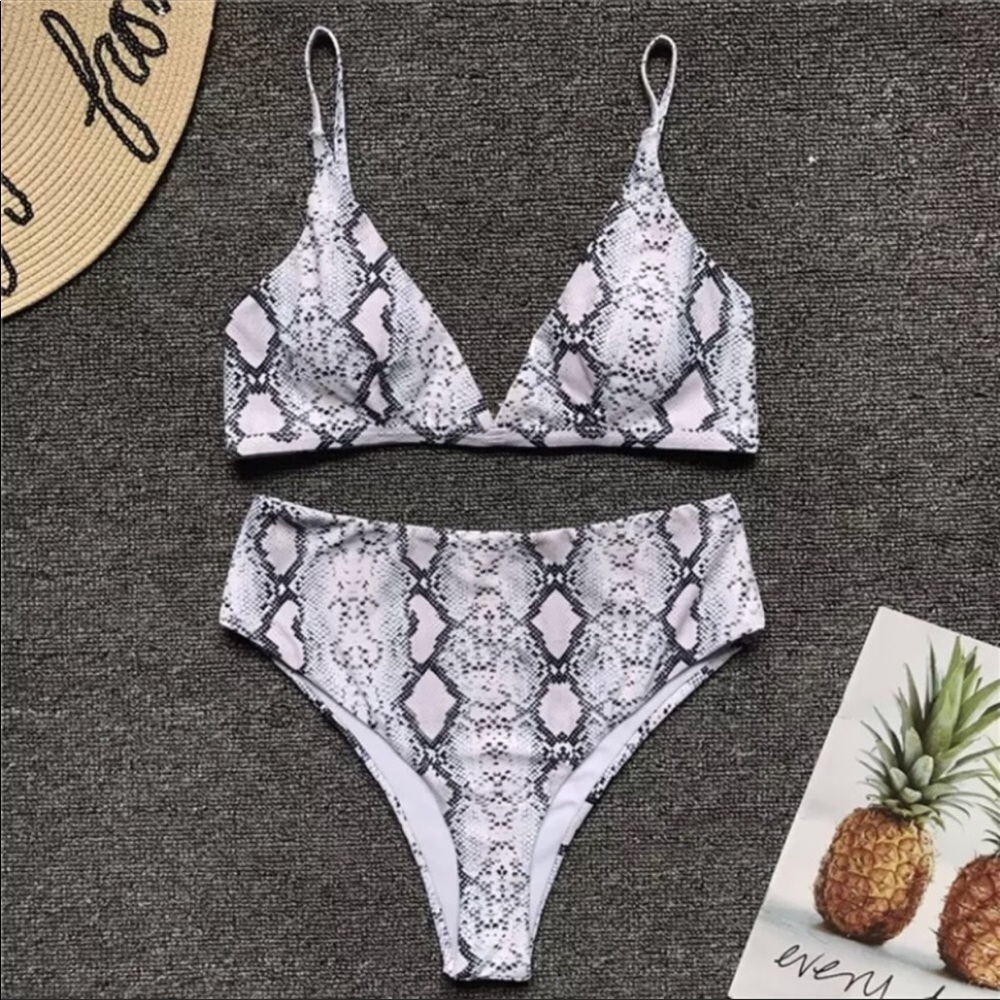 New! Snakeskin High Waisted Bikini Swimsuit - Picture 7 of 8